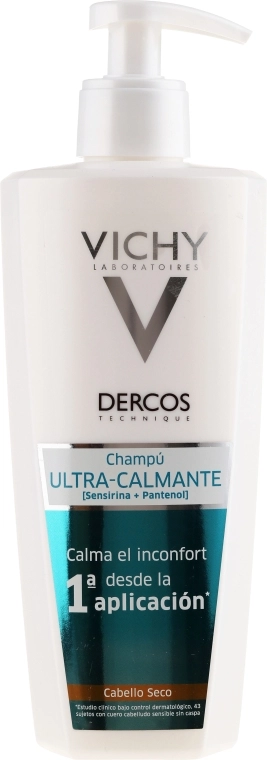 Vichy Успокаивающий шампунь для сухих волос Dercos Ultra Soothing Dry Hair Shampoo - фото N1