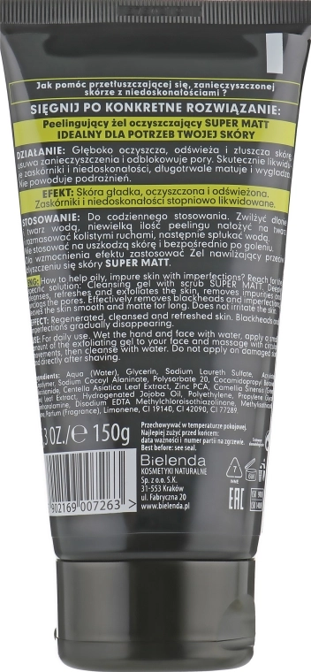 Bielenda Очищаючий скраб–гель Only For Men Super Mat Cleansing Gel With Scrub - фото N4