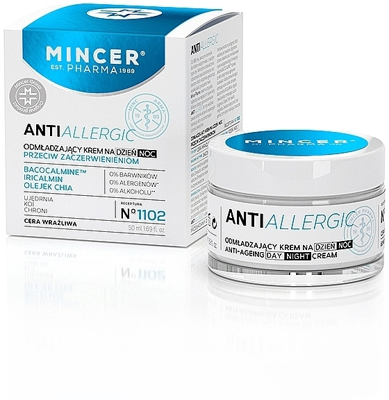 Mincer Pharma Омолоджуючий крем для обличчя від почервонінь Anti Allergic 1102 Face Cream - фото N1