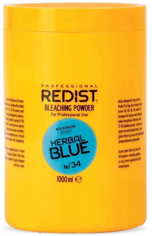 Redist Professional Порошок для осветления волос на растительной основе, голубой Bleaching Powder - фото N1