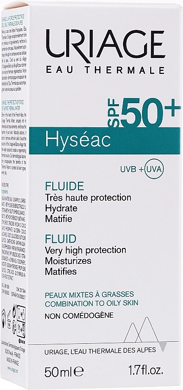 Uriage Сонцезахисний лосьйон SPF 50 Hyseac SPF 50 Fluid - фото N2