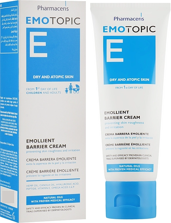 Pharmaceris Пом'якшуючий крем для обличчя і тіла, для сухої, схильної до атопічного дерматиту шкіри E Emotopic Emollient Barrier Cream - фото N1