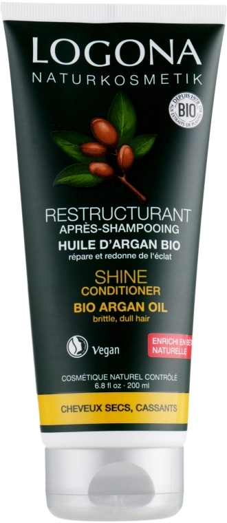 Logona БИО-кондиционер "Блеск и Восстановление" для поврежденных волос с Аргановым маслом Hair Care Conditioner - фото N1
