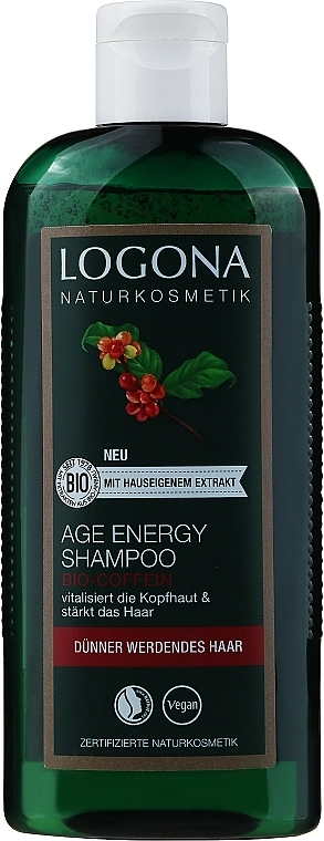 Logona Шампунь для волос с возрастными изменениями с кофеином "Укрепление и Рост" Hair Care Age Energy Shampoo - фото N1