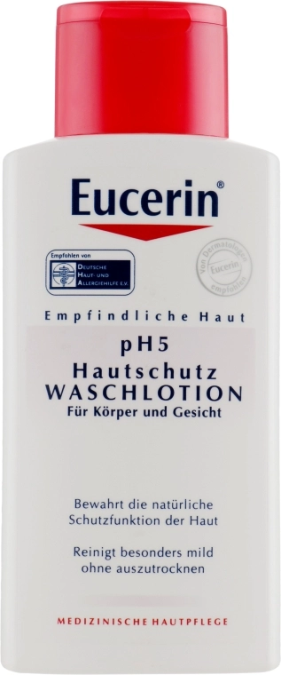 Eucerin Очищающий лосьон для восстановления и защиты чувствительной кожи тела Sensitive Skin pH5 Skin-Protection WashLotion - фото N1