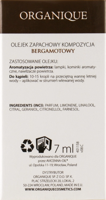 Organique Ароматична композиція Fragrance Oil Composition Bergamot - фото N3