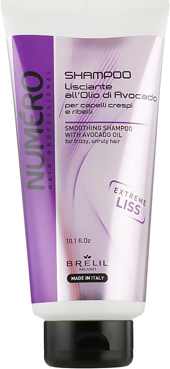 Brelil Розгладжуючий шампунь для волосся з маслом авокадо Numero Smoothing Shampoo - фото N1