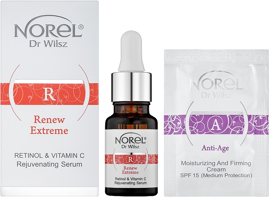 Norel Сыворотка восстанавливающая с ретинолом и витамином С Renew Extrem Retinol&Vitamin C Rejuvenating Serum - фото N3