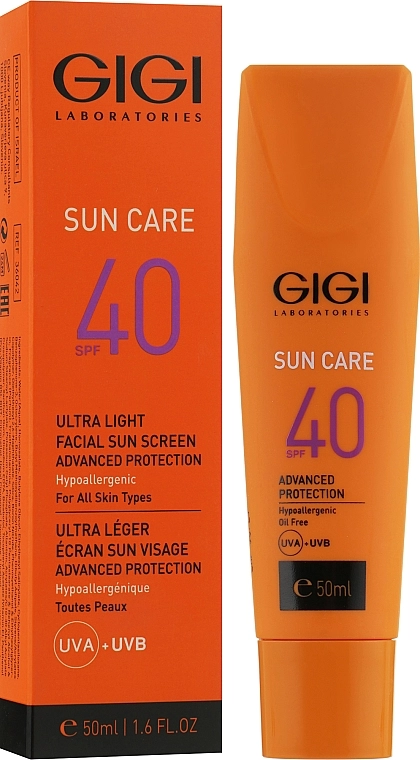 Gigi Зволожуюча легка емульсія для обличчя SPF-40 Sun Care Ultra Light Facial Sun Screen SPF-40 - фото N2