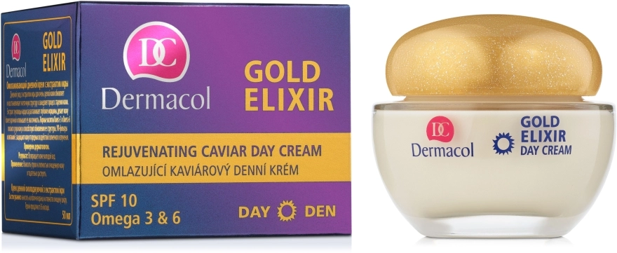 Dermacol Крем дневной омолаживающий Gold Elixir Rejuvenating Caviar Day Cream - фото N2