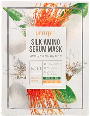 PETITFEE & KOELF Маска для обличчя з протеїнами шовку Petitfee&Koelf Silk Amino Serum Mask - фото N1