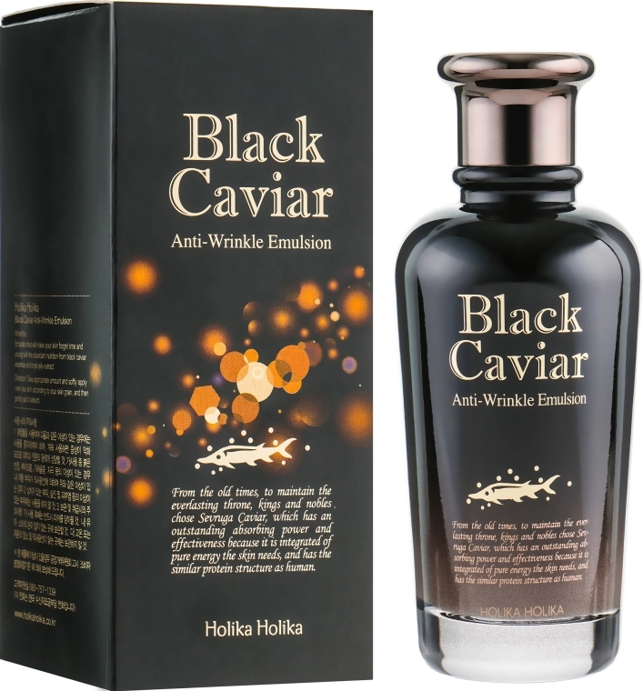 Holika Holika Ліфтинг емульсія з екстрактом чорної ікри Black Caviar Antiwrinkle Emulsion - фото N1