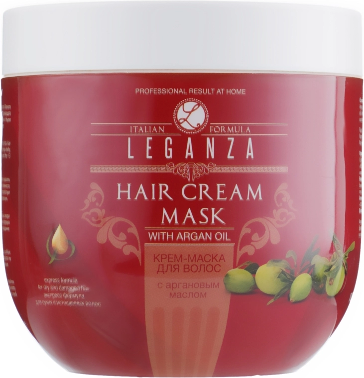 Leganza Крем-маска для волосся з аргановою олією Cream Hair Mask With Argan Oil (без дозатора) - фото N1