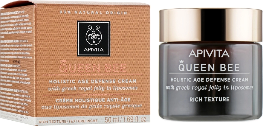 Apivita Крем з багатою текстурою для комплексного захисту від старіння Queen Bee Holistic Age Defence Cream Rich Texture - фото N1