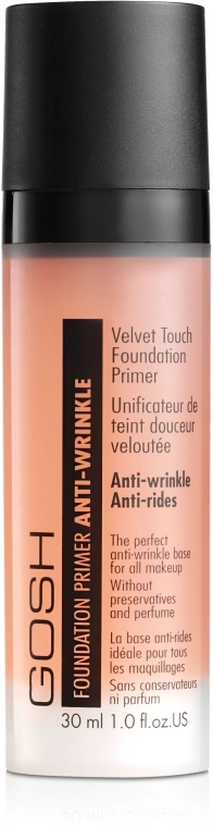 Gosh Copenhagen Velvet Touch Foundation Primer Anti-Wrinkle Apricot Основа под макияж с антивозрастным эффектом - фото N1