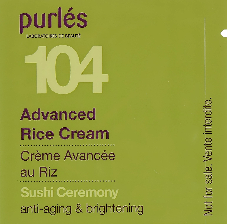 Purles Рисовий крем для обличчя 104 Advanced Rice Cream (пробник) - фото N1