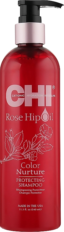 CHI Шампунь для фарбованого волосся Rose Hip Oil Color Nurture Protecting Shampoo - фото N3