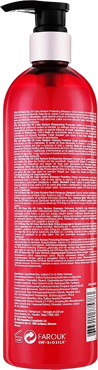 CHI Защитный шампунь для окрашенных волос Rose Hip Oil Color Nurture Protecting Shampoo - фото N6