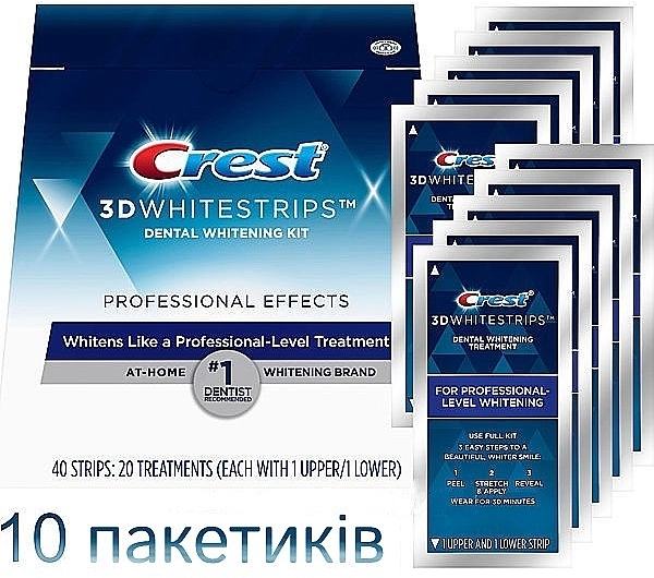 Crest Відбілювальні смужки для зубів, без коробки 3D Whitestrips Professional Effects - фото N6