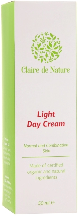 Claire de Nature Дневной крем для лица для нормальной и комбинированной кожи лица Light Day Cream For Normal And Combination Skin - фото N3