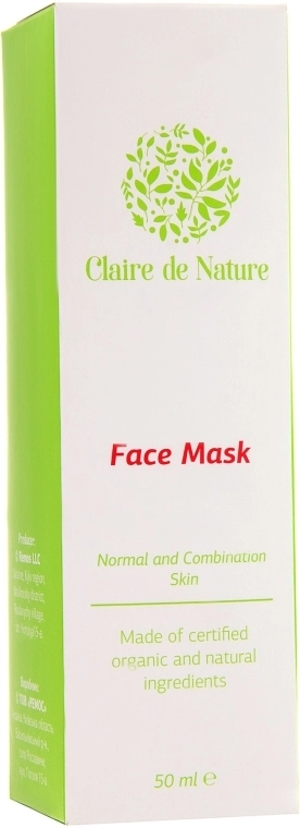 Claire de Nature Маска для лица для нормальной и комбинированной кожи Face Mask For Normal And Combination Skin - фото N3