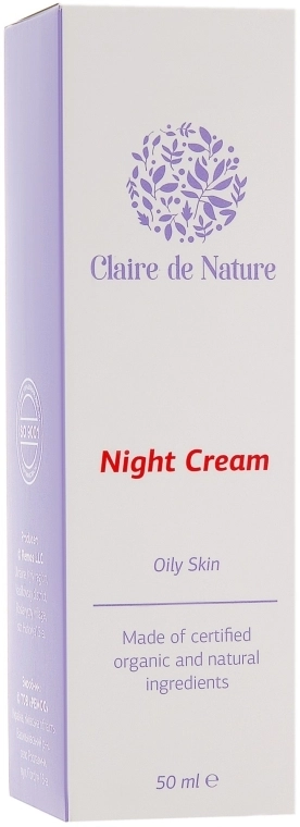 Claire de Nature Нічний крем для жирної шкіри Night Cream For Oily Skin - фото N3