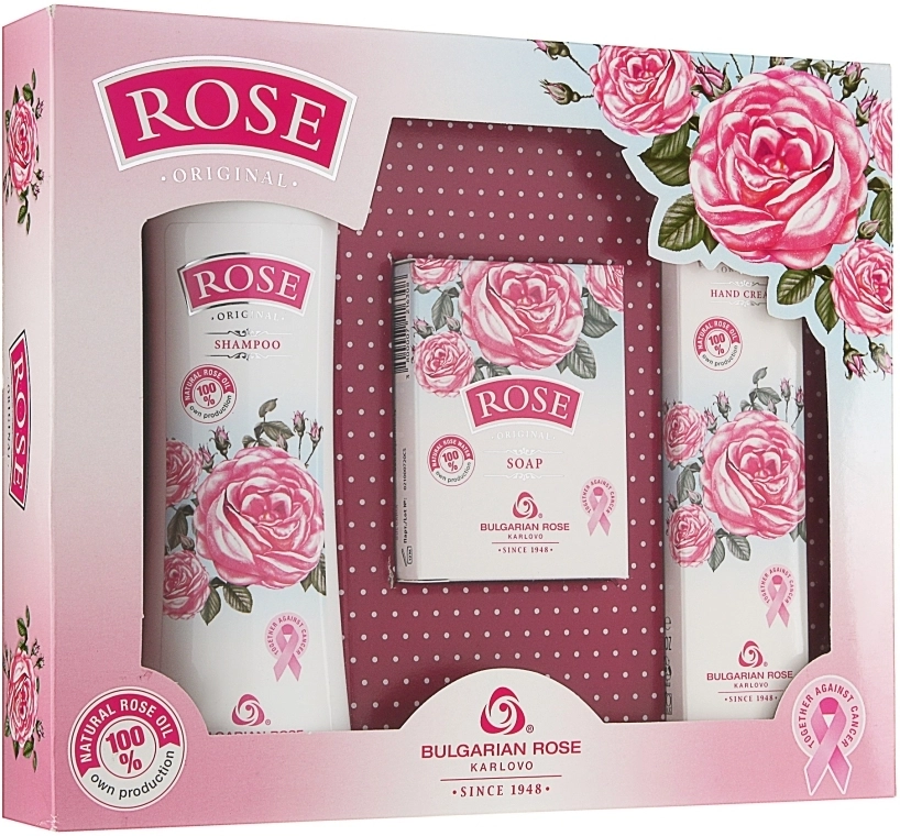 Bulgarian Rose Подарочный набор для женщин "Rose" "Rose" (h/cr/50ml + shm/200ml + soap/100g) - фото N1