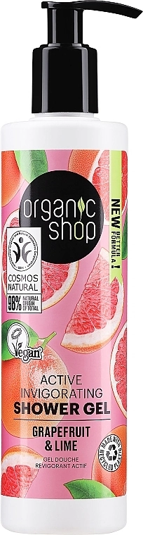 Organic Shop Гель для душу підбадьорливий Organic Grapefruit and Lime Active Shower Gel - фото N1