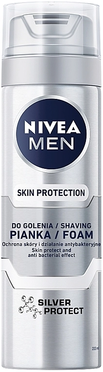Nivea Пена для бритья антибактериальная "Серебряная защита" MEN Silver Protect Shaving Foam - фото N1