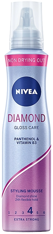 Nivea Мусс для волос «Ослепительный бриллиант» с защитой кератина Hair Care Diamond Gloss Styling Mousse - фото N1