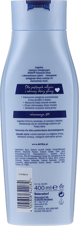 Nivea Шампунь Hair Care Diamond Gloss Shampoo - фото N3