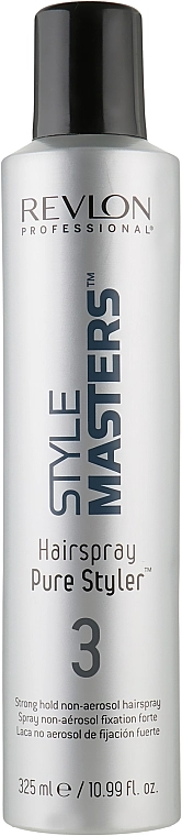 Лак для волос неаэрозольный сильной фиксации - Revlon Style Masters Hairspray Pure Styler 3, 325 мл - фото N1