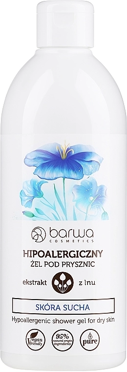 Barwa Гіпоалергенний гель для душу з екстрактом льону Natural Hypoallergenic Shower Gel - фото N1