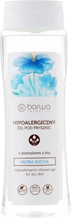 Barwa Гіпоалергенний гель для душу з екстрактом льону Natural Hypoallergenic Shower Gel - фото N3