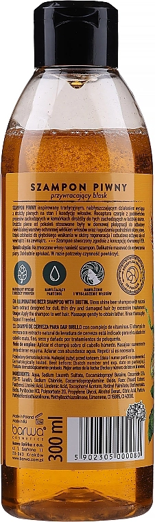 Barwa Шампунь пивний з комплексом вітамінів Natural Beer Shampoo With Vitamin Complex - фото N2