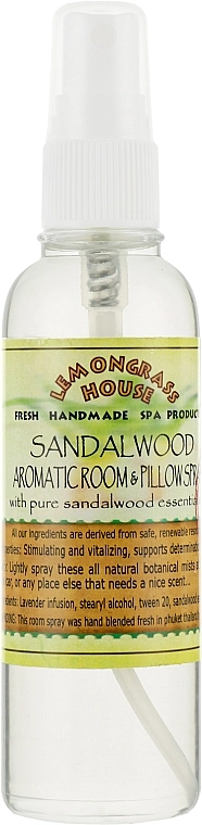 Lemongrass House Ароматический спрей для дома "Сандаловое дерево" Sandalwood Aromaticroom Spray - фото N1