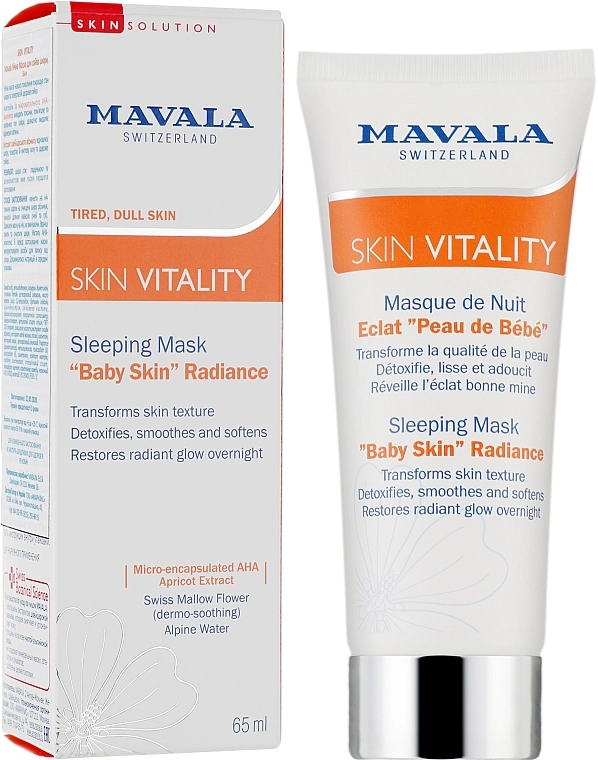 Mavala Нічна маска для сяяння шкіри Vitality Sleeping Mask Baby Skin Radiance - фото N2