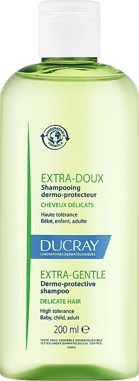 Ducray Шампунь защитный для частого применения Cheveux Delicats Extra-Doux Shampooing Dermo-Protecteur - фото N1