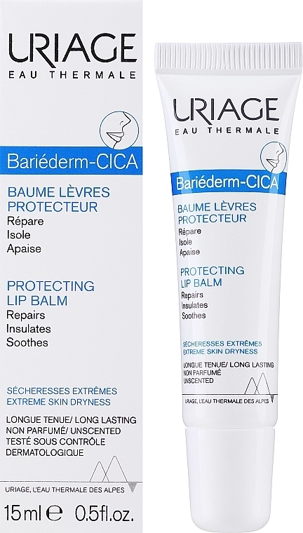 Uriage Восстанавливающий цика-бальзам для губ Bariederm Cica-Lips Repairing Balm - фото N2