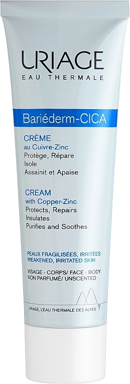 Uriage Відновлювальний цика-крем з Cu-Zn Bariederm Repairing Cica-Cream - фото N1