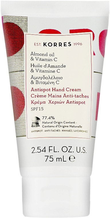 Korres Крем з олією мигдаля і вітаміном С для рук Antispot Hand Cream with Almond Oil and Vitamin C - фото N1