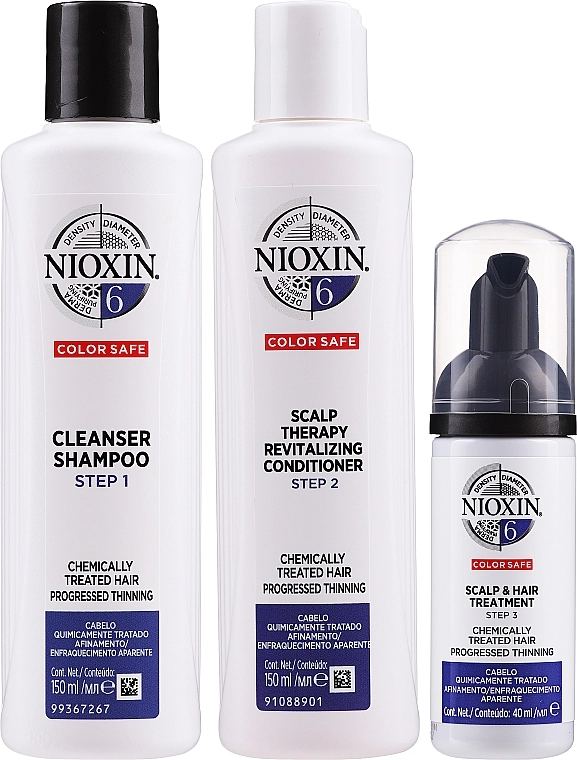 Nioxin Набір Hair System 6 Kit (shm/150ml + cond/150ml + treat/40ml) - фото N2