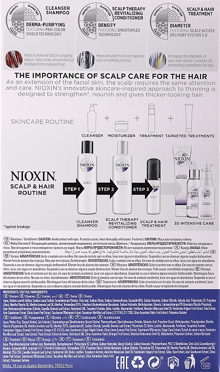 Nioxin Набор Hair System 6 Kit (shm/150ml + cond/150ml + treat/40ml) - фото N3