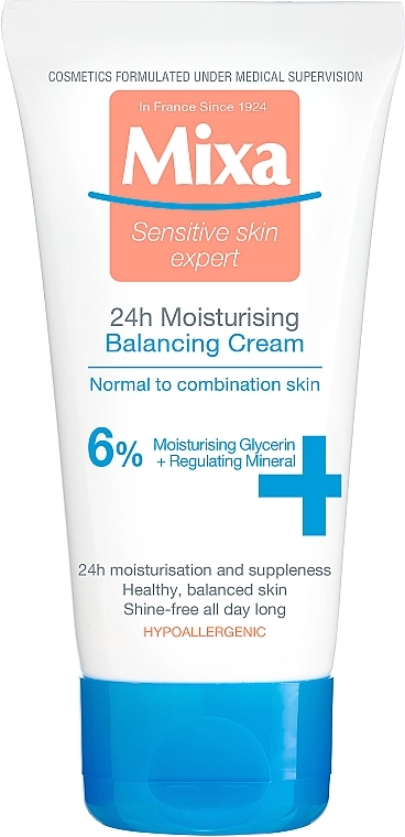 Mixa Зволожуючий крем для нормальної та комбінованої шкіри обличчя Sensitive Skin Expert 24 HR Moisturising Cream - фото N1