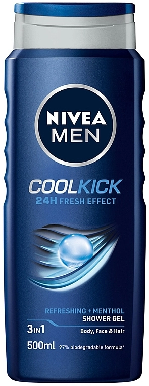Nivea Гель для душа 3в1 MEN Cool Kick Shower Gel - фото N1