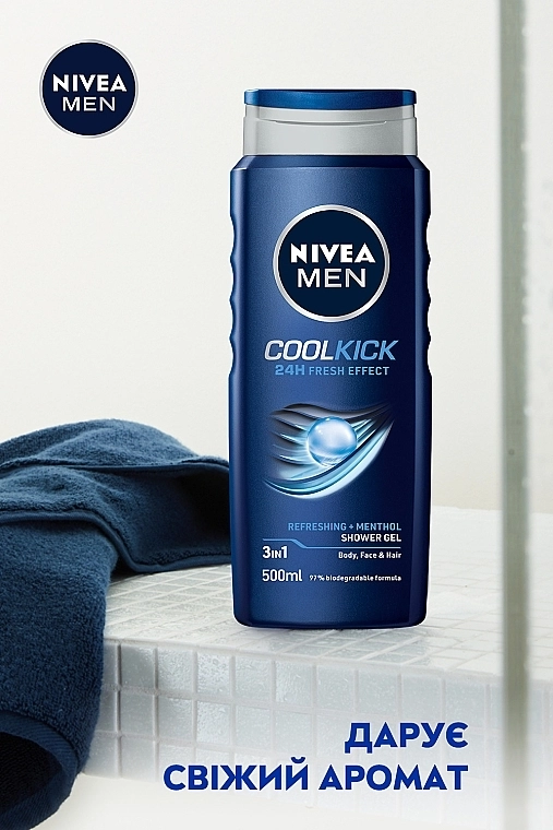 Nivea Гель для душа 3в1 MEN Cool Kick Shower Gel - фото N4