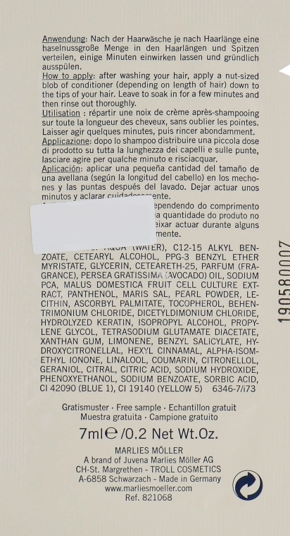 Marlies Moller Увлажняющий кондиционер Marine Moisture Conditioner (пробник) - фото N2