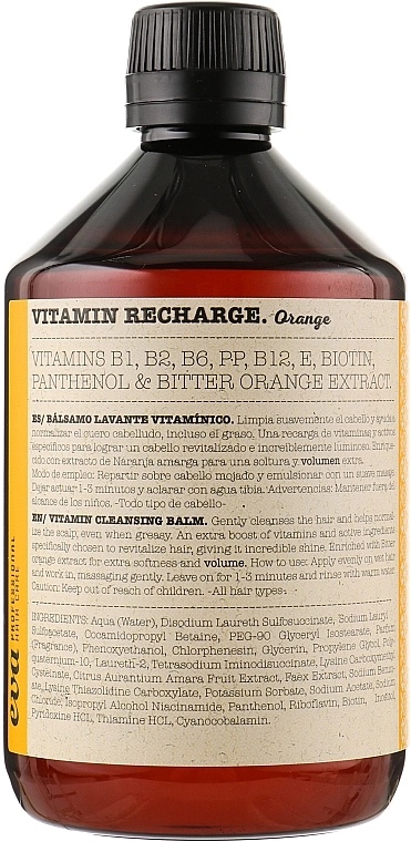 Eva Professional Вітамінний шампунь Vitamin Recharge Cleansing Shampoo Orange - фото N3