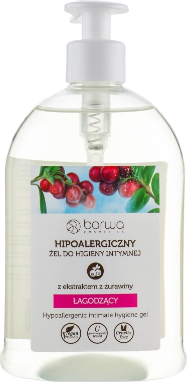 Barwa Гипоаллергенное мыло для интимной гигиены с экстрактом клюквы Natural Hypoallergenic Intime Gel - фото N1