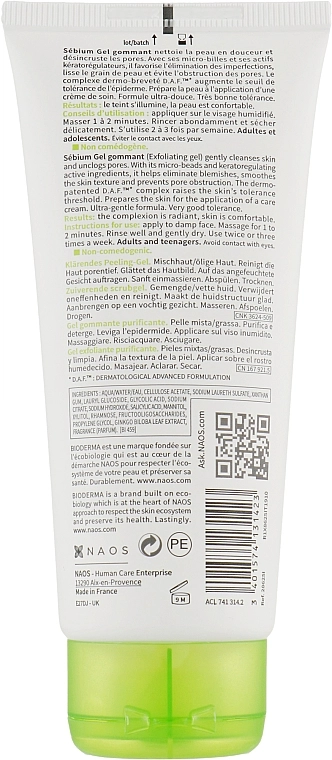 Bioderma Гель-гомаж із мікрогранулами Sebium Exfoliating Purifying Gel - фото N2